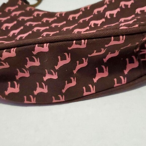 Brown & Pink Horses Canvas Trendy Mini Hobo Bag - Picture 3 of 6